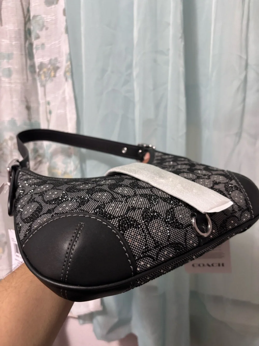 Coach Black Crystal Hampton Hobo Bag